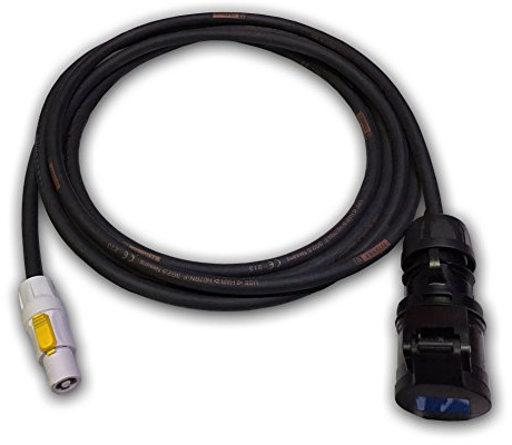 Marten 230v PowerCON NAC3FCB to 16a 2.5mm HO7RN-F Black (5m)