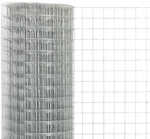Tidyard Drahtgeflecht Maschendrahtzaun aus Verzinkter Stahl - Hundezaun Katzenzaun Hühnerzaun, Silbern, 0,5 m Höhe, 25 m Rolle, Maschenweite 25 x 25 mm (L x B), Drahtstärke 0,9 mm