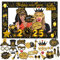 HOWAF 26pcs Silvester Foto Requisiten mit 90X60CM XXL Silvester Fotorahmen Bilderrahmen Neujahr Photo Booth Props Fotobox Accessoires Silvester Party Zubehör für Neujahrsdeko Silvester Deko 2025