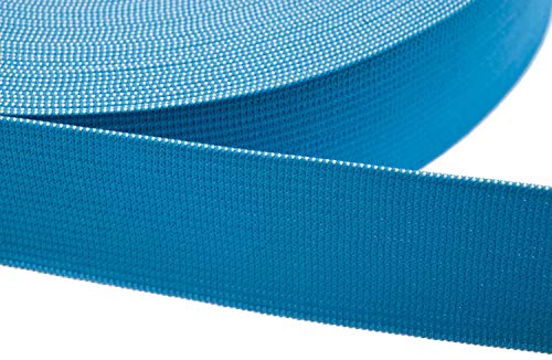 Gummiband zum Nähen 25mm Breit in 20 Farben 10 - türkis 12 Meter