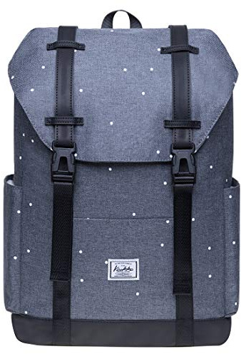 KAUKKO Schöner und durchdachter Rucksack mit Laptopfach für 15 Zoll Schule Uni 22L, Grauer Punkt [ks12-2], Taille unique, Casual