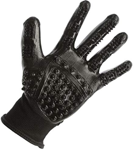 Kerbl Covalliero Putzhandschuhe Massagehandschuhe schwarz, Größe:S