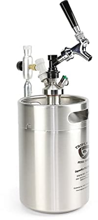 Triplej Mini 304 Edelstahl-Fass Craft Bierspender Kugelverschluss Kit (5L Standard Silber)