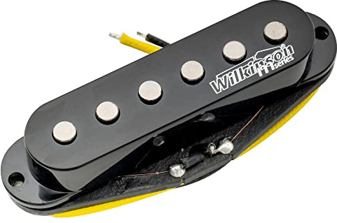 Wilkinson Série M High Output Alnico 5 Strat Micro Simple Bobinage Milieu Pickup pour Guitare électrique Stratocaster, Noir