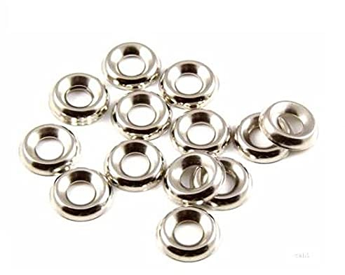 TERF® 100 Pcs Nickel Plated Screw Cup Washer Size No. 8 Countersunk Screw Surface Finishing Cup Washers Gauge Size No. 8g