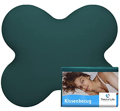 Kissenbezug Meergrün Einzelpack, Perfekt für ACAMAR Seitenschläfer-Kissen, Mako-Baumwolle (Double Jersey), Bügelfrei & trocknergeeignet, Kissenhülle mit Reißverschluss, Oeko-Tex Zertifiziert