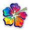 EROSPA® Auto-Aufkleber - Blume/Flower/Blüte - Rainbow Regenbogen - 14 x 14 cm - Car-Sticker - Gay Pride LGBT