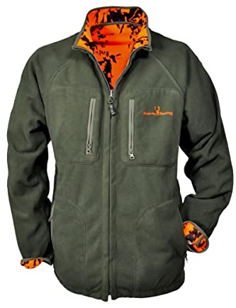 Hubertus Warn Wende Fleecejacke Pirsch 10523414 Oliv Orange 336 Größe 5XL