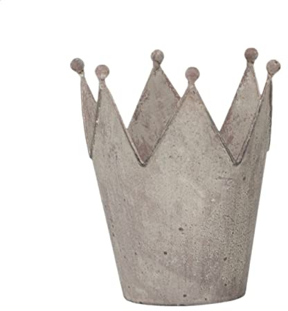 EXNER Krone ArtFerro Übertopf Blumentopf Farbe grau 16 x 14 x 18 cm