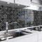 danario Küchenrückwand selbstklebend - Glasoptik - Spritzschutz Küche - versteifte PET Folie - 0,8 mm - Mosaikfliesen dunkel - 60cm x 280cm
