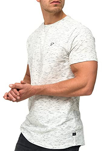 Indicode Herren Kloge T-Shirt mit Rundhals-Ausschnitt | Herrenshirt Sommershirt Ecru Mix, M