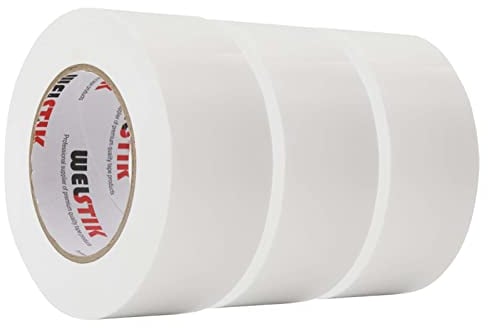 WELSTIK Professionelles Klebeband, 48 mm x 27 m, wasserdicht, für Reparaturen, Heimwerker, Handwerk, Innen- und Außenbereich, Weiß, 3 Stück