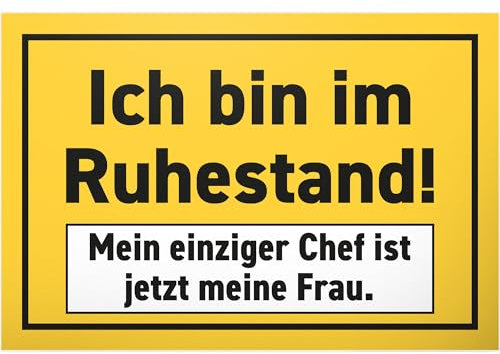 DankeDir! Einziger Chef meine Frau - Schild 30 x 20 cm - Ruhestand Männer Rentner Geschenk Kollege Rente - Verabschiedung Pensionierung Karte Party Geschenkidee Deko Abschied