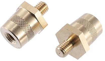 X AUTOHAUX 1 Pair M8 Battery Terminal Connector Brass Tone Post Adapter Screws