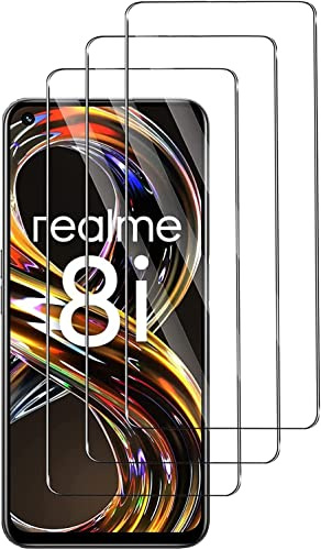 Protector de Pantalla para Realme 8i, [3 Unidades] Cristal Templado para Realme 8i,Vidrio templado 9H,Sin Burbujas, Alta Definicion,Anti-Arañazos
