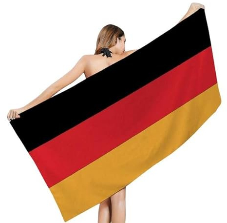 CTQTZ Deutschland Flagge Strandtuch & Badetuch 100x200cm Mikrofaser Strand-Handtuch & Bade-Handtuch