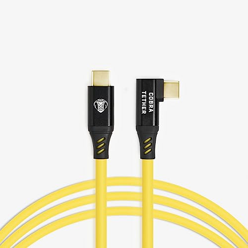 CobraTether Cable USB-C a USB-C 90°, 10m, Amarillo