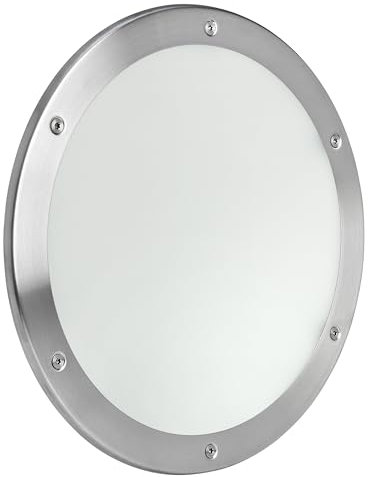MLS Oblò B5000, Finestra per Porte in Acciaio Inox, Vetro VSG, Montaggio Diretto Sull'anta Della Porta, Senza Tagli, Viti di Visibili su un Lato, 1 Pezzo, 1 Anello Ø 350 mm, Vetro Smerigliato