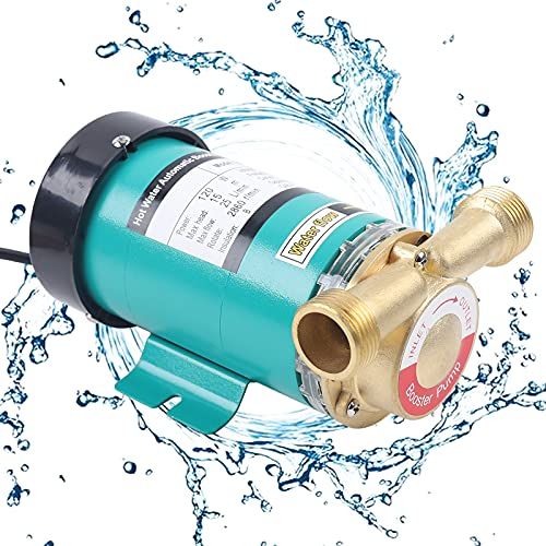 120W Druckerhöhungspumpe 230V / 50HZ Automatisch Boosterpumpe Umwälzpumpe Heizungspumpe Heißwasser Hauswasserwerk Wasserdruck Booster Water Pressure Pumpe für Dusche Garten, 2850r / min