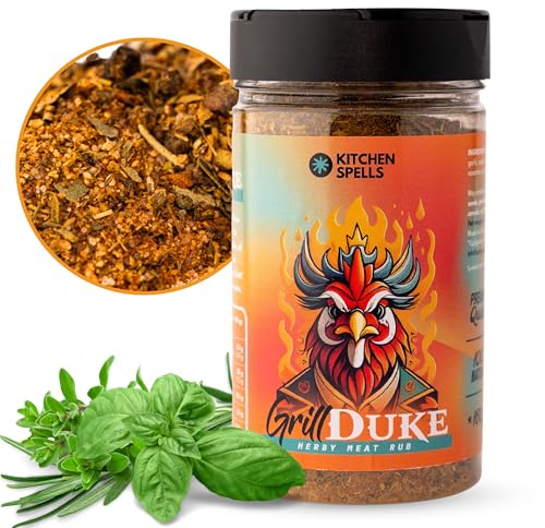 Grill Duke Chicken Rub - Herby Blend of Spices - Crafted For Amazing Chicken BBQ Dishes - Great for Beef, Pork - Meat Seasonings & Dry Spice Rub - Large Jar - 160 G