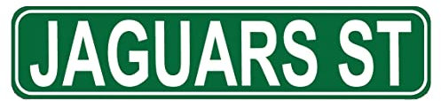 Roscan Jaguars ST Straßenschild, hochwertiges Metallschild, Jaguars ST-Schild, Neuheit Schild für Bauernhaus, Garage, Wanddekoration, Blechschild, 40,6 x 10,2 cm