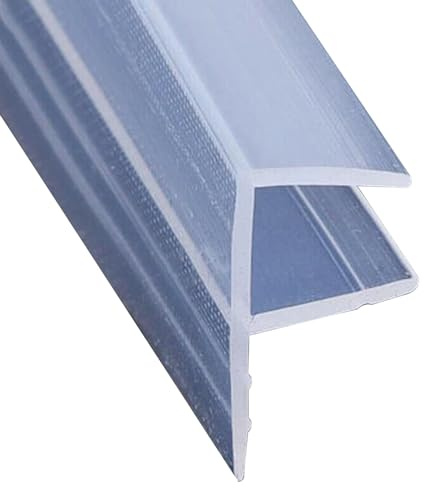 jackfru Duschdichtung 200cm, Dichtung für 12mm Glastür Duschwand, PVC Ersatzdichtung für Dusche, Wasserabweisende Duschdichtung oder Duschkabinen-Dichtung (12mm verbreitert)