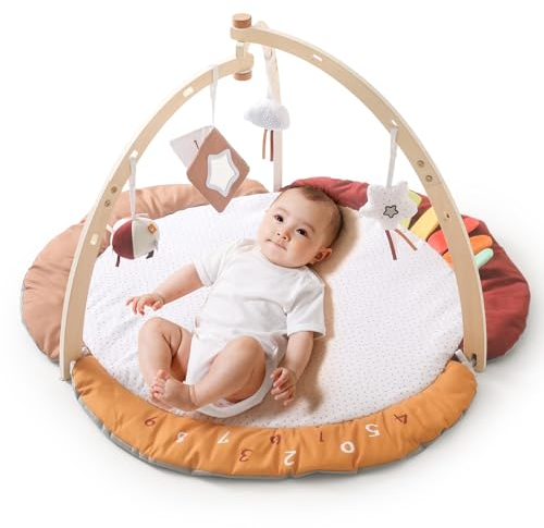 Promise Babe Spielbogen Baby Holz Set Fitness Cloud Cotton Pendant Set Spieldecke für Baby Spielbogen Holz Holzspielzeug Spieldecke Baby Gym