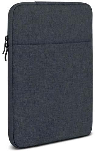 moex Tablet Hülle für Samsung Galaxy Tab S8 Plus Tasche mit Reißverschluss und Fach für Zubehör, Nylon Stoff Sleeve weich Gepolstert, Schutzhülle Minimalistisch Dash Case, Anthrazit