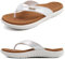 jiajiale Flip Flops Damen Mode Orthopädische Leder Stoff Leicht Zehentrenner Frauen Bequeme Yoga Fußbett Badelatschen Sommer Strand Rutschfest Feste Gummi Sohle
