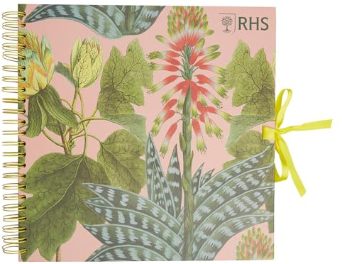 RHS The Royal Horticultural Society Spiralbindung, gebundenes Sammelalbum, 40 Seiten, weißes Papier, Sukkulenten, 30,5 x 30,5 cm, mehrfarbig, mit passendem Bandverschluss und Drahtfarben