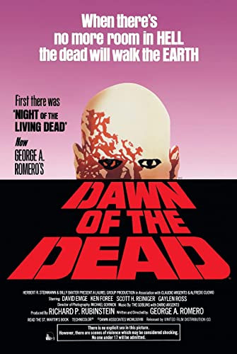 JINLIMAO Poster Kunstdrucke 30 * 50CM Senza Cornice Regalo Dawn of the Dead George A. Romero's Poster Canvas Wall Art Pictures for Bedroom Wall Art Gifts Decor