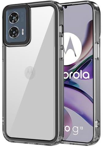 YSONCHAN Funda Transparente para Motorola Edge 50 Fusion 5G/Moto G85 5G, Carcasa para móvil con Color Cámara Borde, Funda Protectora Transparente con Parte Trasera Dura. Negro