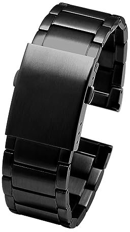 NASUNJIA Edelstahl-Uhrenarmband Kompatibel Mit Diesel DZ4316 DZ7395 7305 4209 4215 Männer Metall Solid Armband Armband 24 Mm 26 Mm 28 Mm 30 Mm(A Black,28mm)