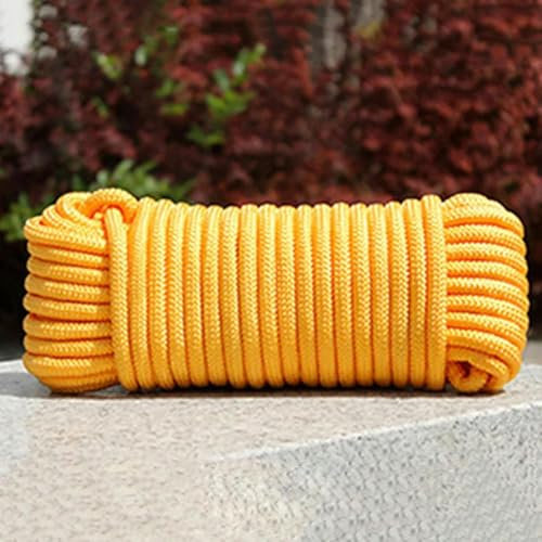 10m 2-8mm Corda di nylon intrecciata Corda di filo Corda per collana Corda per creazione di gioielli Uncinetto per cordino per bracciale Paracord-Giallo-8mm