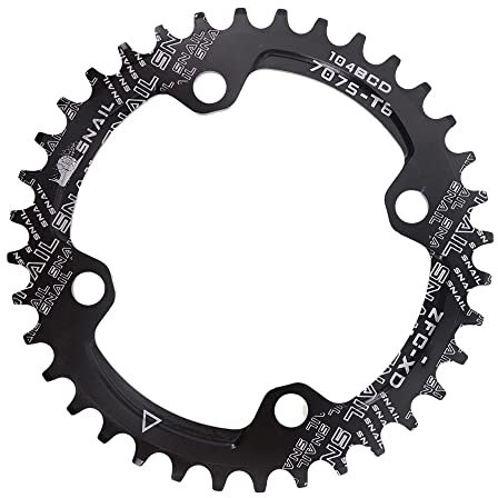 Platos Para Bicicletas Plato 104BCD redondo 30t 32t 34t 36t 38 dientes estrecho N ancho ultraligero placa de dientes MTB bicicleta de montaña 104 BCD rueda dentada Platos Para Bicicletas(30T,Noir)