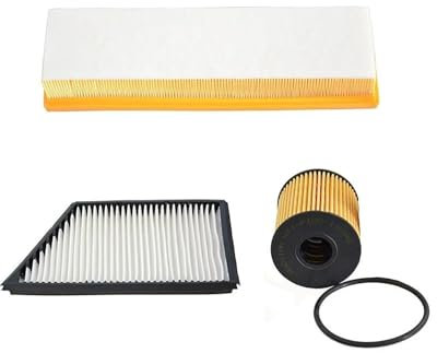 SXXJVES Filtro abitacolo per Peugeot 207 207 per Cross 2012-2014 C2 C2 per Cross 1.4 1444G9 6447.AZ 1109X3 Filtro Olio Abitacolo Aria Motore Auto 3 Pezzi Set Filtro abitacolo Standard