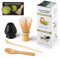 Matcha Kit 4 Pièces Matcha Set, Kit Matcha, Comprend le Fouet Matcha en Bambou, Cuillère Traditionnelle, Cuillère à Thé, Support Fouet Matcha, l'ensemble Parfait Pour Préparer, Noir