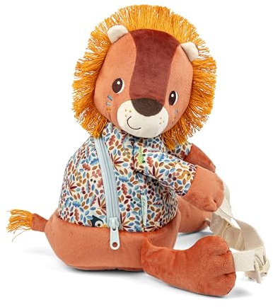 Lilliputiens – Weicher Rucksack in Löwenform – Ocker – 30 cm – Für die Krippe geeignet – Originelles Geschenk für Kleinkinder – Ab 12 Monaten – 84489