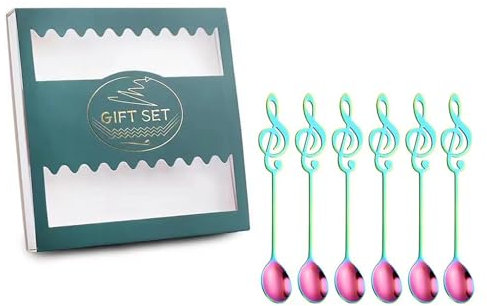 Ensemble de couverts de cuisine colorés en acier inoxydable avec poignée papillon pour thé au lait, crème glacée (6 couleurs fantaisies)