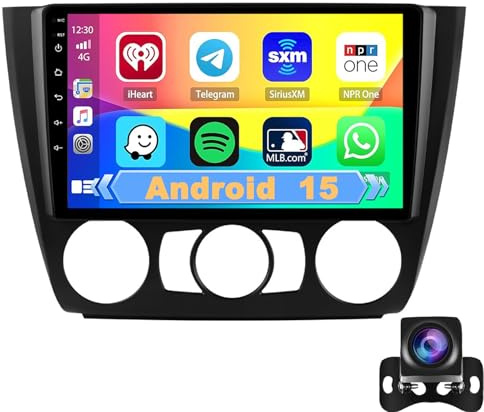 Android 15 Car Stereo For 1 Series E87 E81 E82 E88(MT) 2004-2011 9 Touchscreen Car Radio Support Sat Navi WiFi 4G BT SWC RDS GPS With Wireless CarPlay Android Auto FM USB Backup C(Color:4-Core 2+32G)