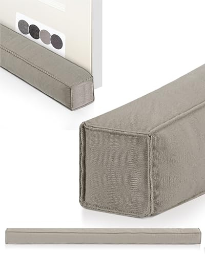 Beautissu 2er Set Zugluftstopper für Türen Wärmeschutz Kälteschutz | 90cm Hellgrau Stoff Tür Fenster Haustür Kältestopper Türluftstopper Windstopper Türdichtung Marin