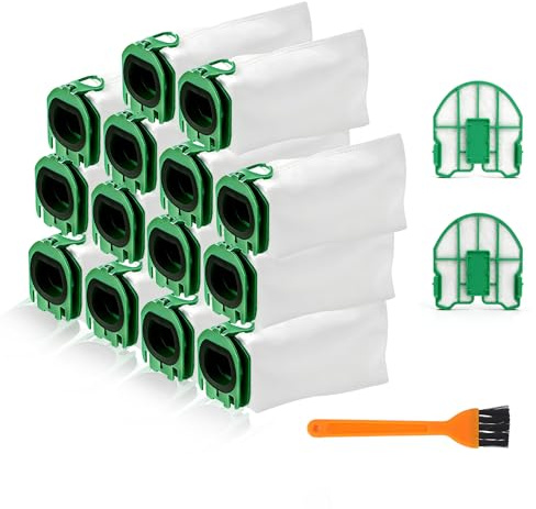 14 Stück Staubsaugerbeutel,Staubbeutel für Vorwerk Kobold VB100 FP 100 Premium Filtertüten mit 2 Motorschutzfilter und 1Reinigungsbürste Ersatz Staubbeutel für Kobold VB100 Akku-Staubsauger
