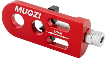 RCGOFOLLOW Tensor de Cadena de Bicicleta Ajuste Universal, Cierre Cadena para Bicicletas Carretera BMX, Color Plateado, Rojo, 72.7 x 26.5 x 14.2 mm