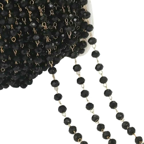 HKSDKABOP 1 m Kristallstein-SS-Perlenkette for DIY-Schmuckherstellung von Halsketten und Armbändern