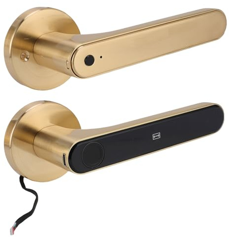AMONIDA Serrature per Porte Intelligenti con Impronta Digitale 5 in 1, Serratura Digitale Senza Chiave con Ingresso Biometrico, Serratura con Impronta con Allarme Anti-indiscrezione e Telecomando