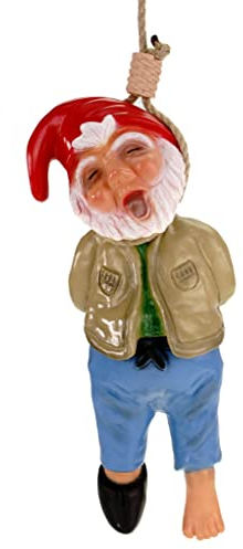 Rakso 0930 Gartenzwerg erhängt 40 cm PVC Zwerg Made in Germany Figur Garten