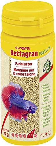 sera Bettagran Nature 50 ml (24 g) - Feingranulat mit 50 mg/kg Futter natürlichem Astaxanthin für Betta, Fischfutter fürs Aquarium Salmler, Neon & Co.