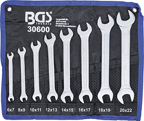 BGS 30600 | Doppel-Maulschlüssel-Satz | SW 6 - 22 mm | 8-tlg.