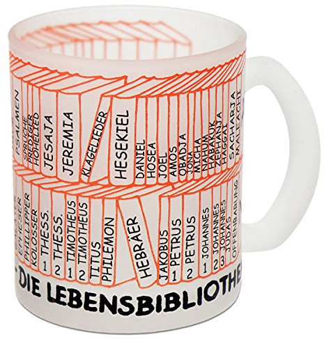 Uljö °° Glastasse gefrostet Bücher der Bibel