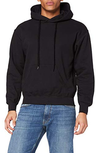 FRUIT OF THE LOOM Men's Classic Hooded Sweatshirt, Black, L UK